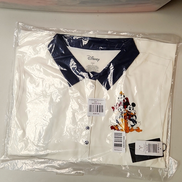 ❤️NWT VINTAGE TORRIID - MICKEY MINNIE MOUSE POLO JERSEY SHIRT - FOXY AMERICANA - Picture 8 of 15